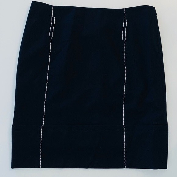 Carlisle Black and White Pencil Wool Mini Skirt 6 - Picture 1 of 6